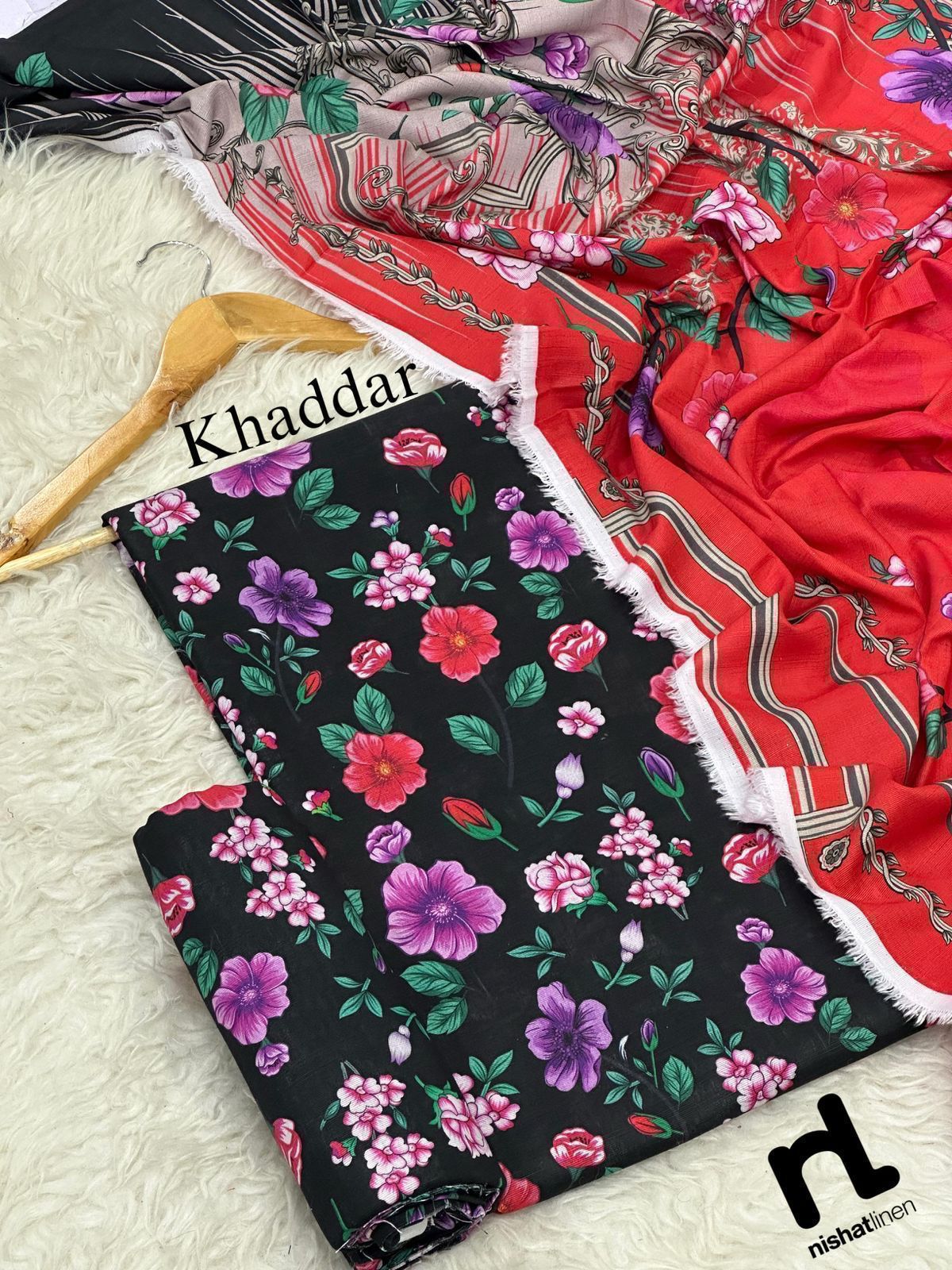 Unstitched Khaddar 3 Piece Digital Printed Dress ( Most trending Orignal Branded )