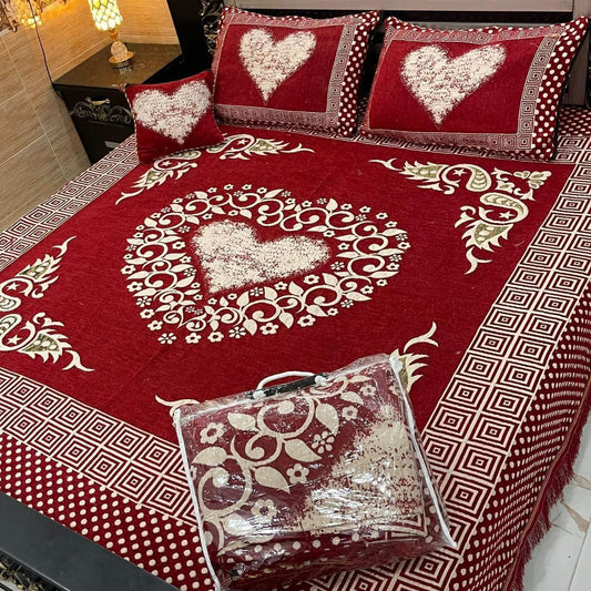 Luxury 4p premium velvet jacquard Bedsheets