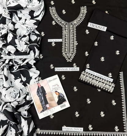 Dhanak 3Pcs Suit with wool shawl