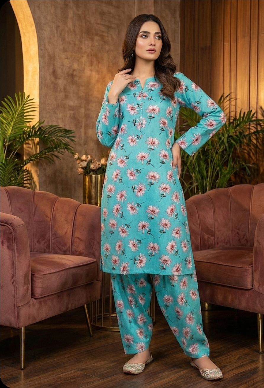 Luxury Branded Khaddar 2-Piece | Premium Winter Fabric