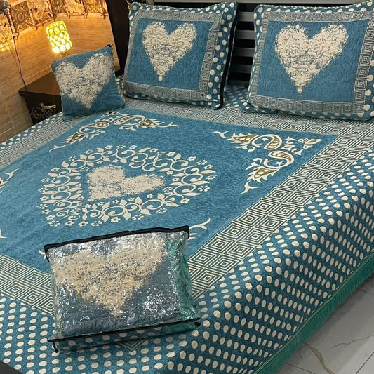 Luxury 4p premium velvet jacquard Bedsheets