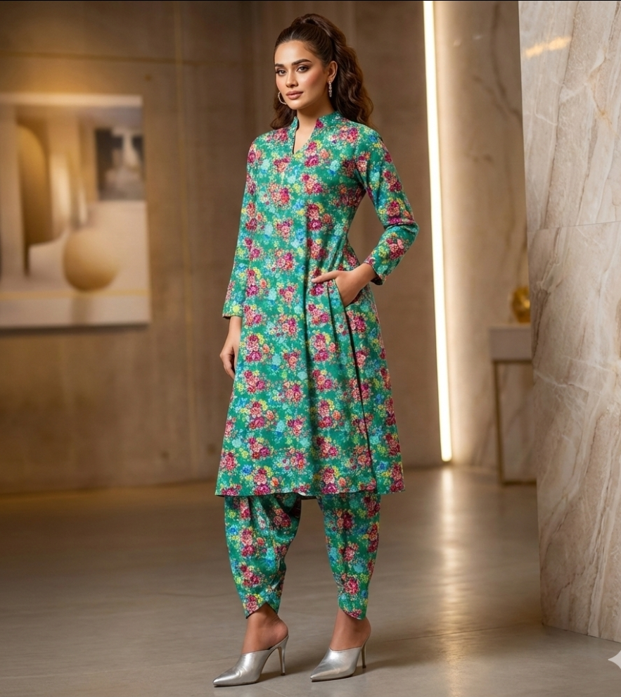 Luxury Branded Khaddar 2-Piece | Premium Winter Fabric