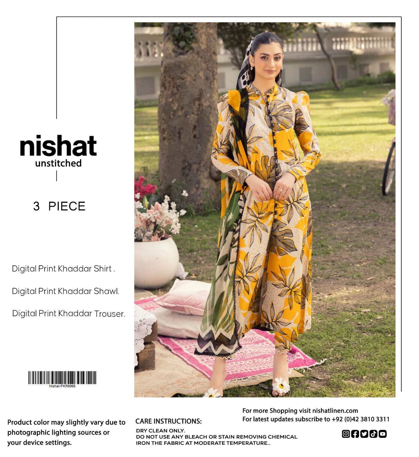 Unstitched Khaddar 3 Piece Digital Printed Dress ( Most trending Orignal Branded )