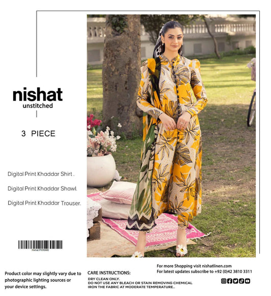 Unstitched Khaddar 3 Piece Digital Printed Dress ( Most trending Orignal Branded )