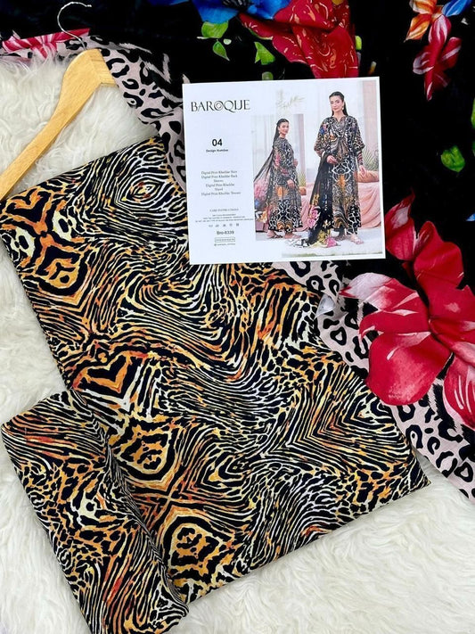 Unstitched Khaddar 3 Piece Digital Printed Dress ( Most trending Orignal Branded )