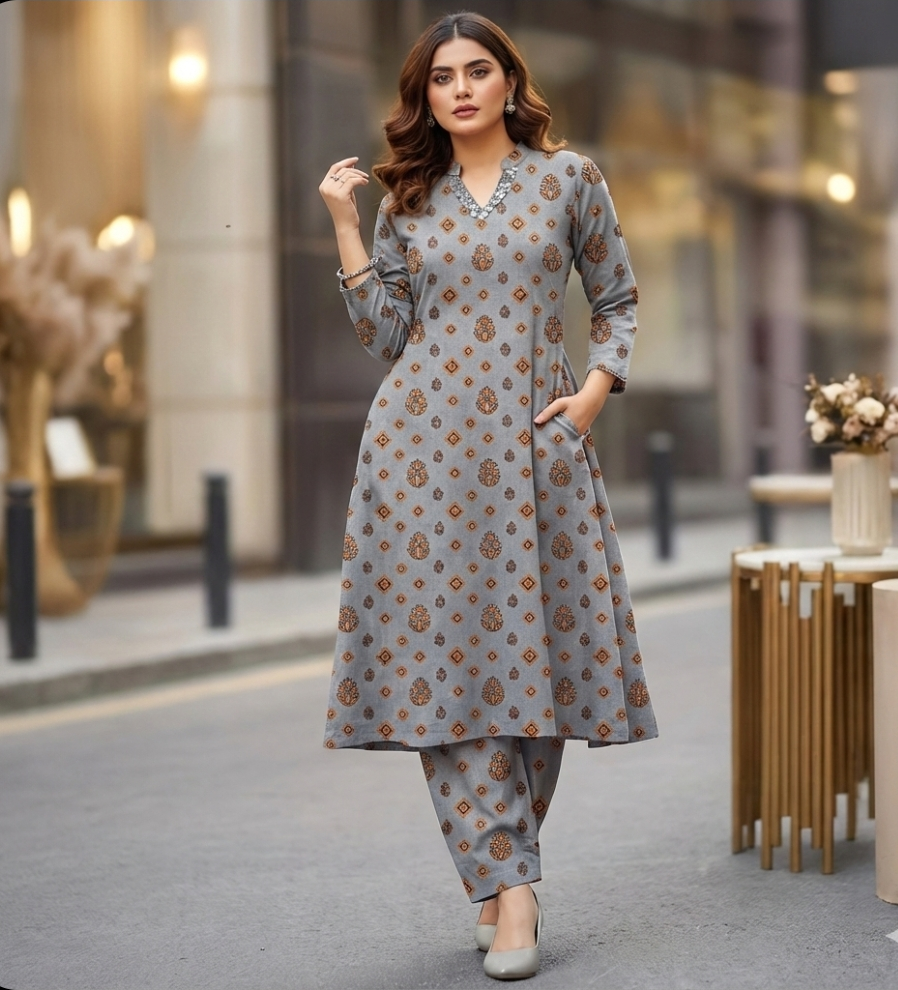 Luxury Branded Khaddar 2-Piece | Premium Winter Fabric