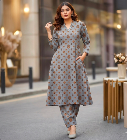 Luxury Branded Khaddar 2-Piece | Premium Winter Fabric