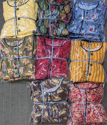 Stitched stone Linen 2p shirt and trousers