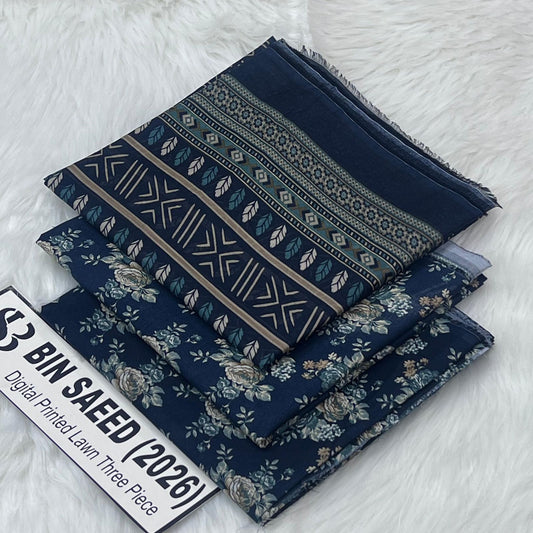 Bin Saeed Lawn 3Pcs (100% Original)