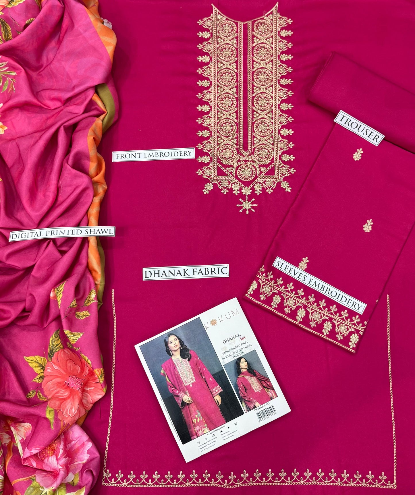 Kokum 3p Dhanak with wool shawl
