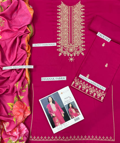 Kokum 3p Dhanak with wool shawl