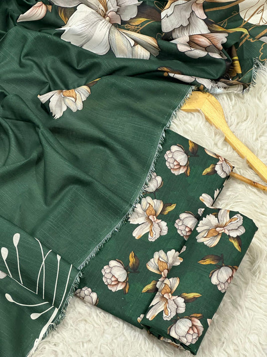 Unstitched Khaddar 3 Piece Digital Printed Dress ( Most trending Orignal Branded )