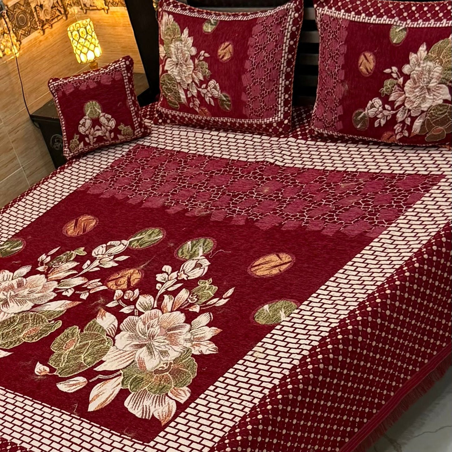Luxury 4p premium velvet jacquard Bedsheets