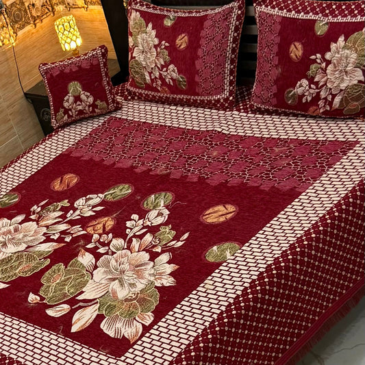 Luxury 4p premium velvet jacquard Bedsheets