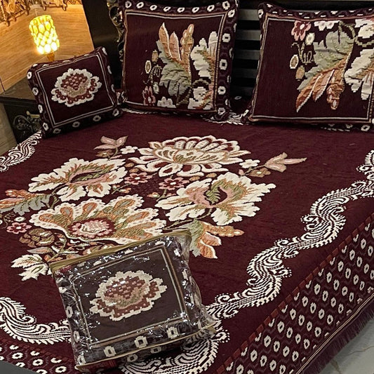 Luxury 4p premium velvet jacquard Bedsheets