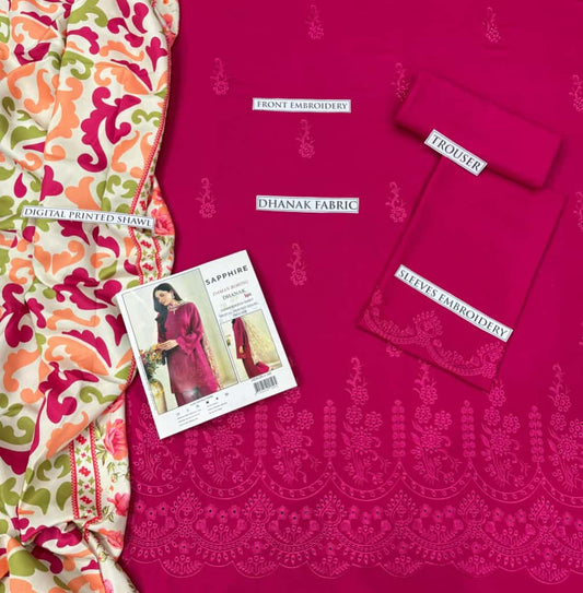 Dhanak 3p with wool shawl Daman chicken kari