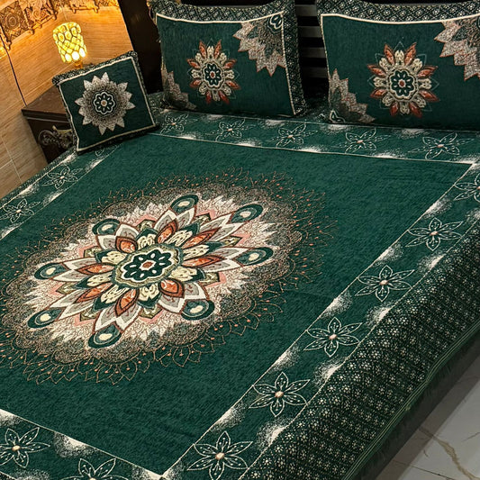 Luxury 4p premium velvet jacquard Bedsheets