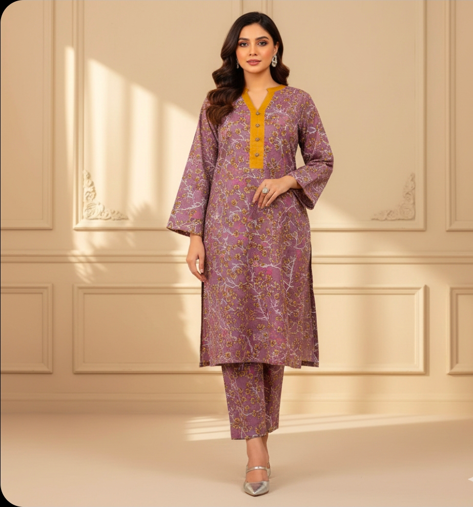 Luxury Branded Khaddar 2-Piece | Premium Winter Fabric