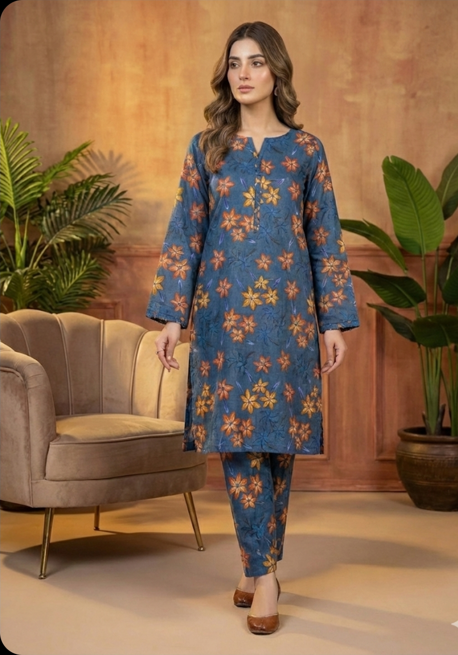Luxury Branded Khaddar 2-Piece | Premium Winter Fabric