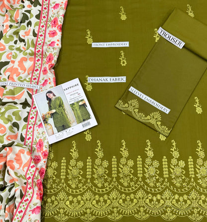 Dhanak 3p with wool shawl Daman chicken kari