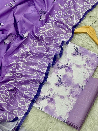 Unstitched Khaddar 3 Piece Digital Printed Dress ( Most trending Orignal Branded )