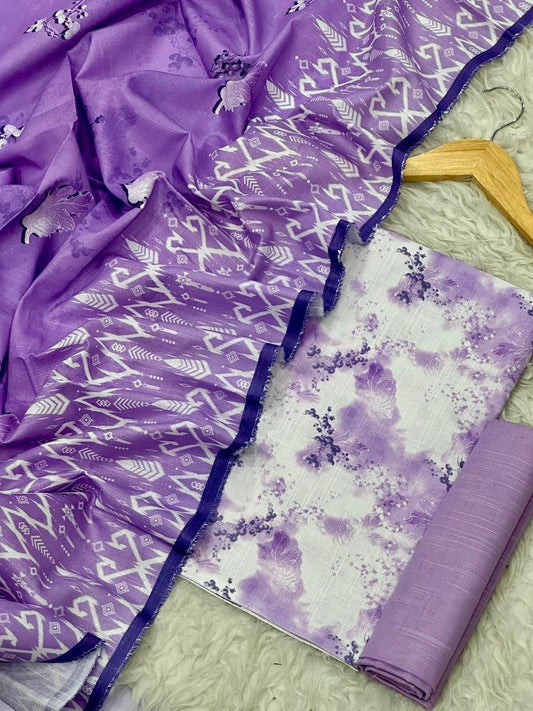 Unstitched Khaddar 3 Piece Digital Printed Dress ( Most trending Orignal Branded )