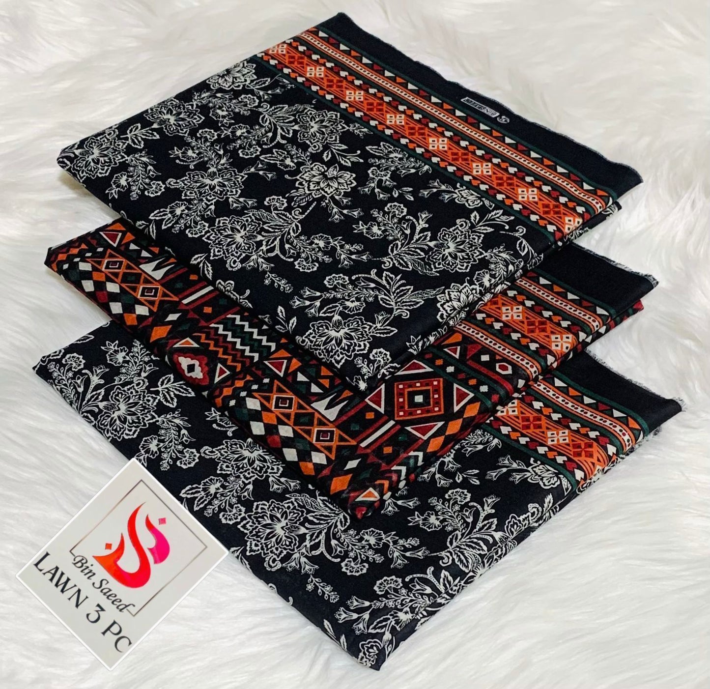 Bin Saeed Lawn 3Pcs (100% Original)