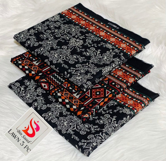 Bin Saeed Lawn 3Pcs (100% Original)