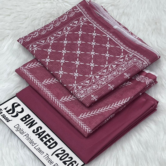Bin Saeed Lawn 3Pcs (100% Original)