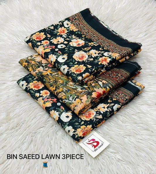 Bin Saeed Lawn 3Pcs (100% Original)