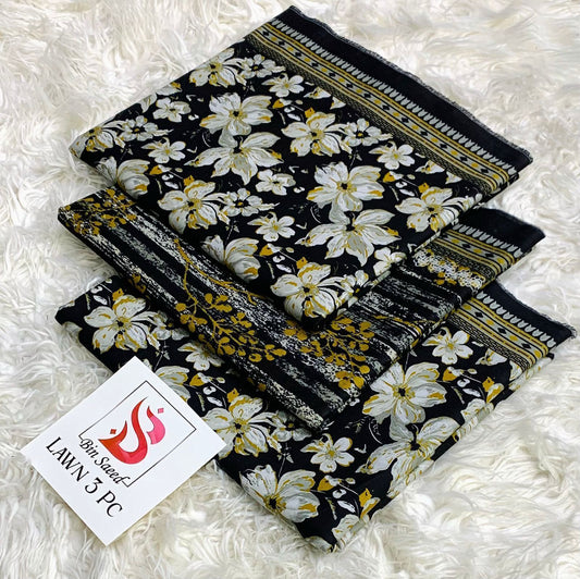 Bin Saeed Lawn 3Pcs (100% Original)