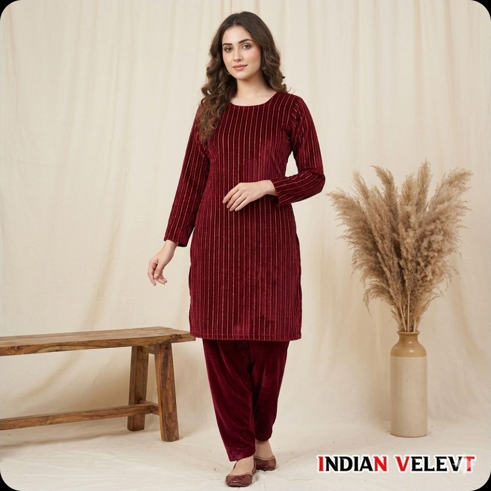 Premium Indian warm Velvet Fabric for Winter